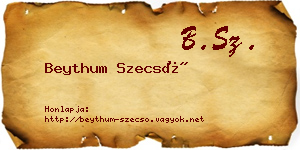 Beythum Szecső névjegykártya
